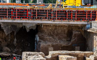 Roma, nel cantiere di Piazza Pia riemergono i resti del Portico di Caligola